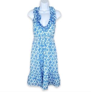 Lilly Pulitzer Blue and White Patterned Midi Dress
